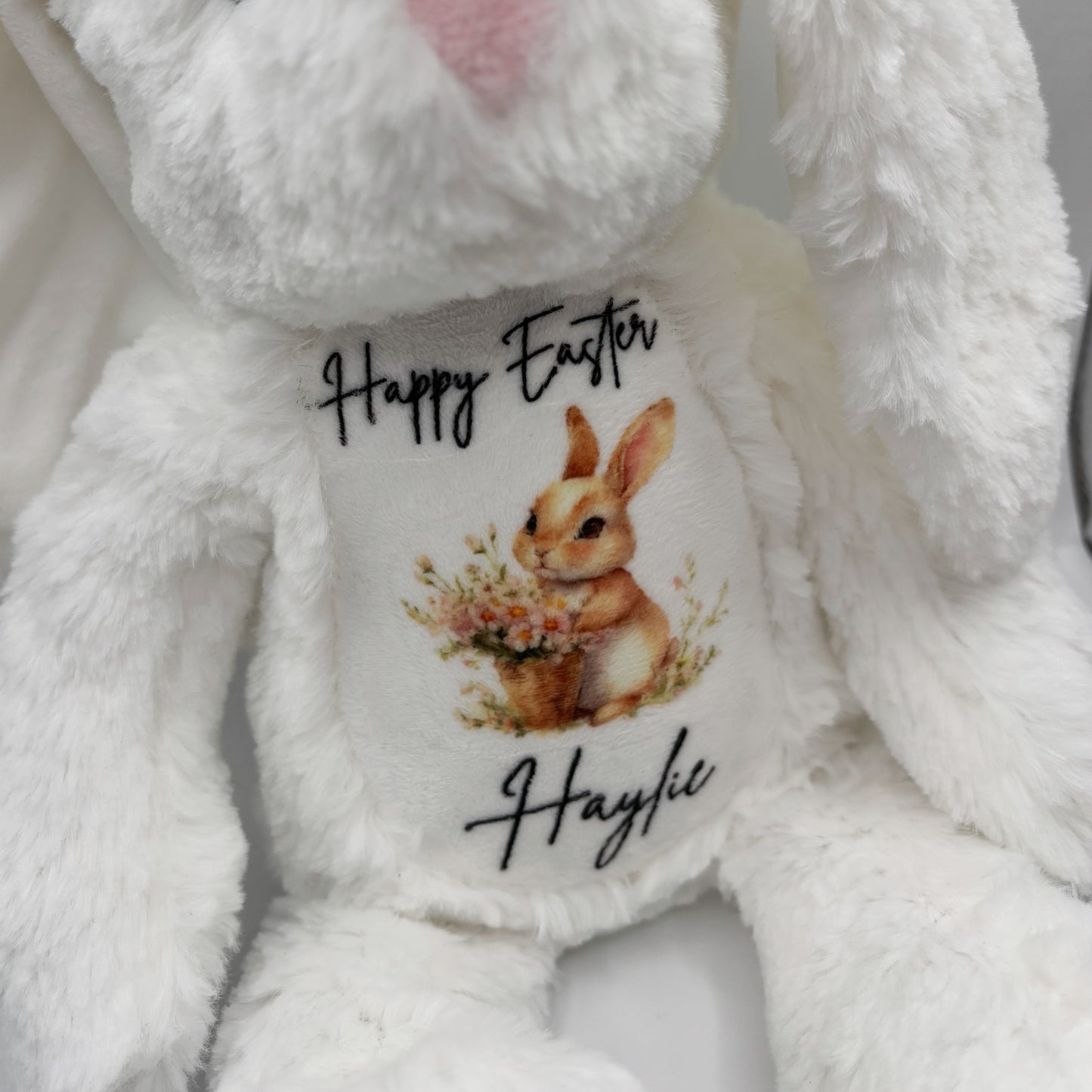 Christmas Bunny Keepsake White Fluffy Cute Bunny