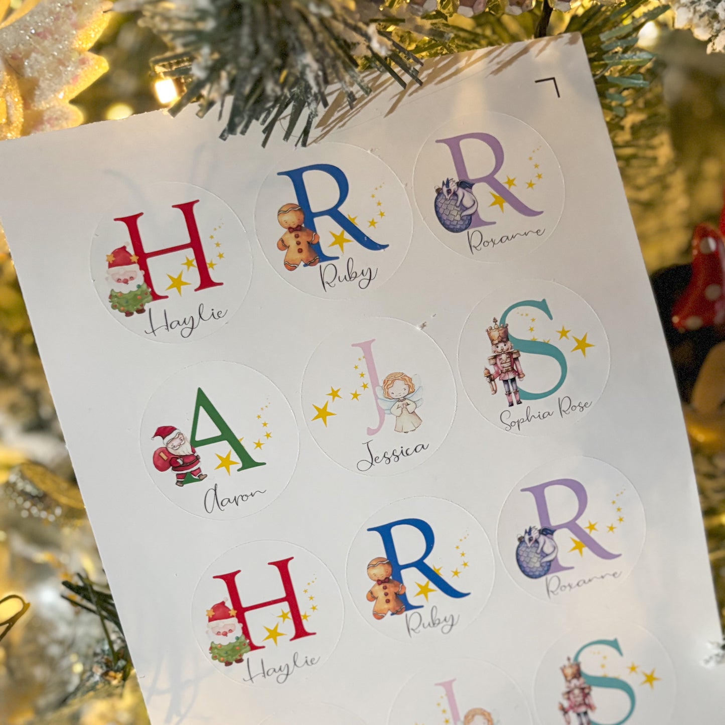 All the Santas | Christmas Present Labels | Name Stickers | Easy Packing