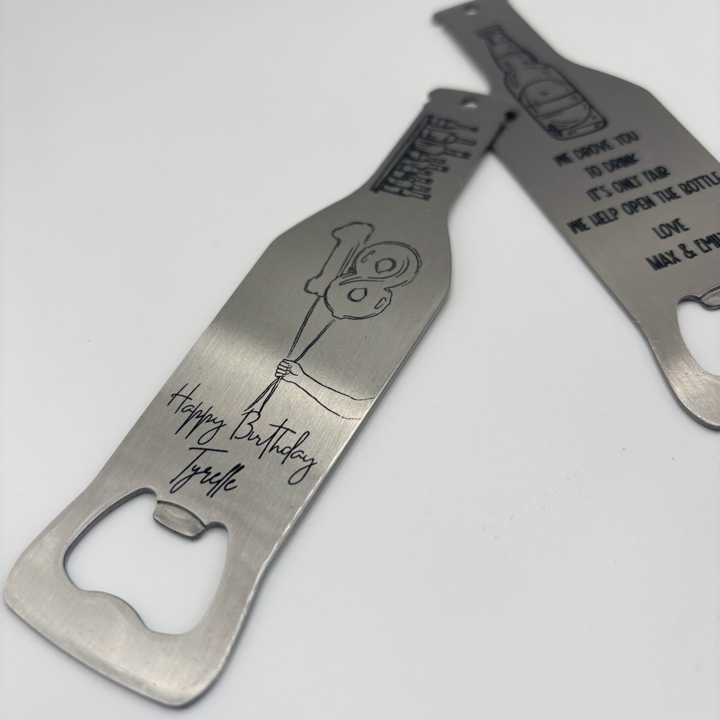 Personalised metal Bottle shaped bottle opener