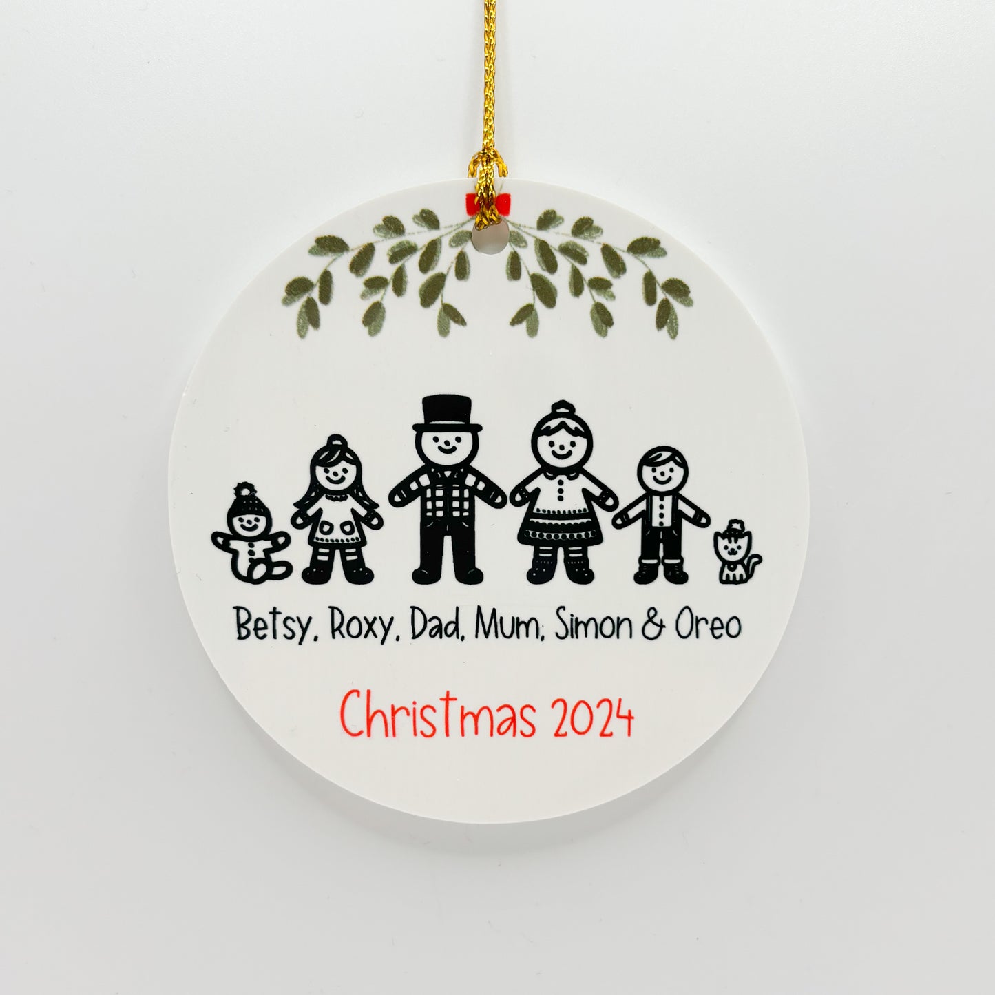 Gingerbread Family Ceramic Christmas Ornament