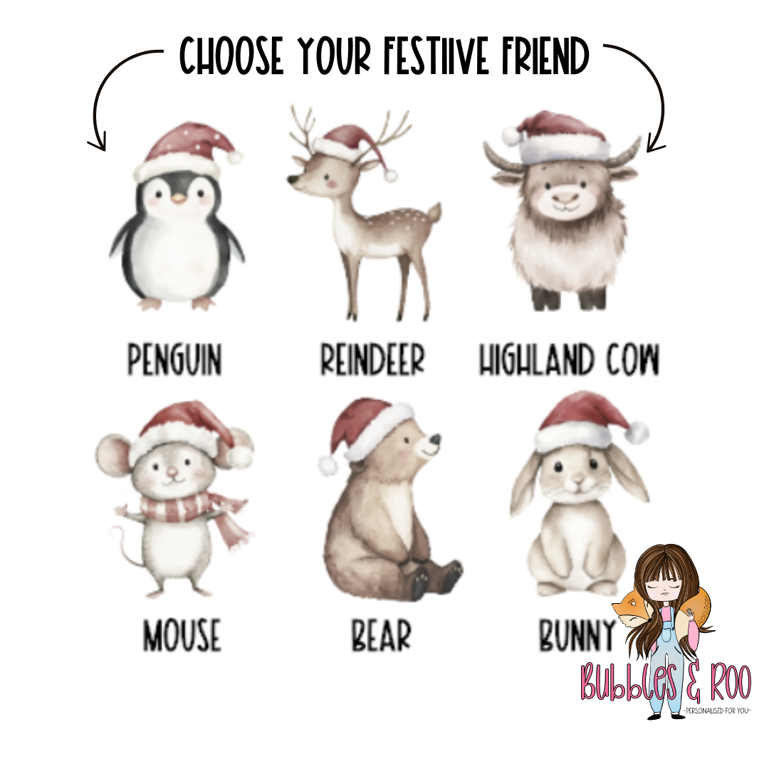 Festive friend | Ceramic | Christmas Ornament | Personalised | Holiday gift