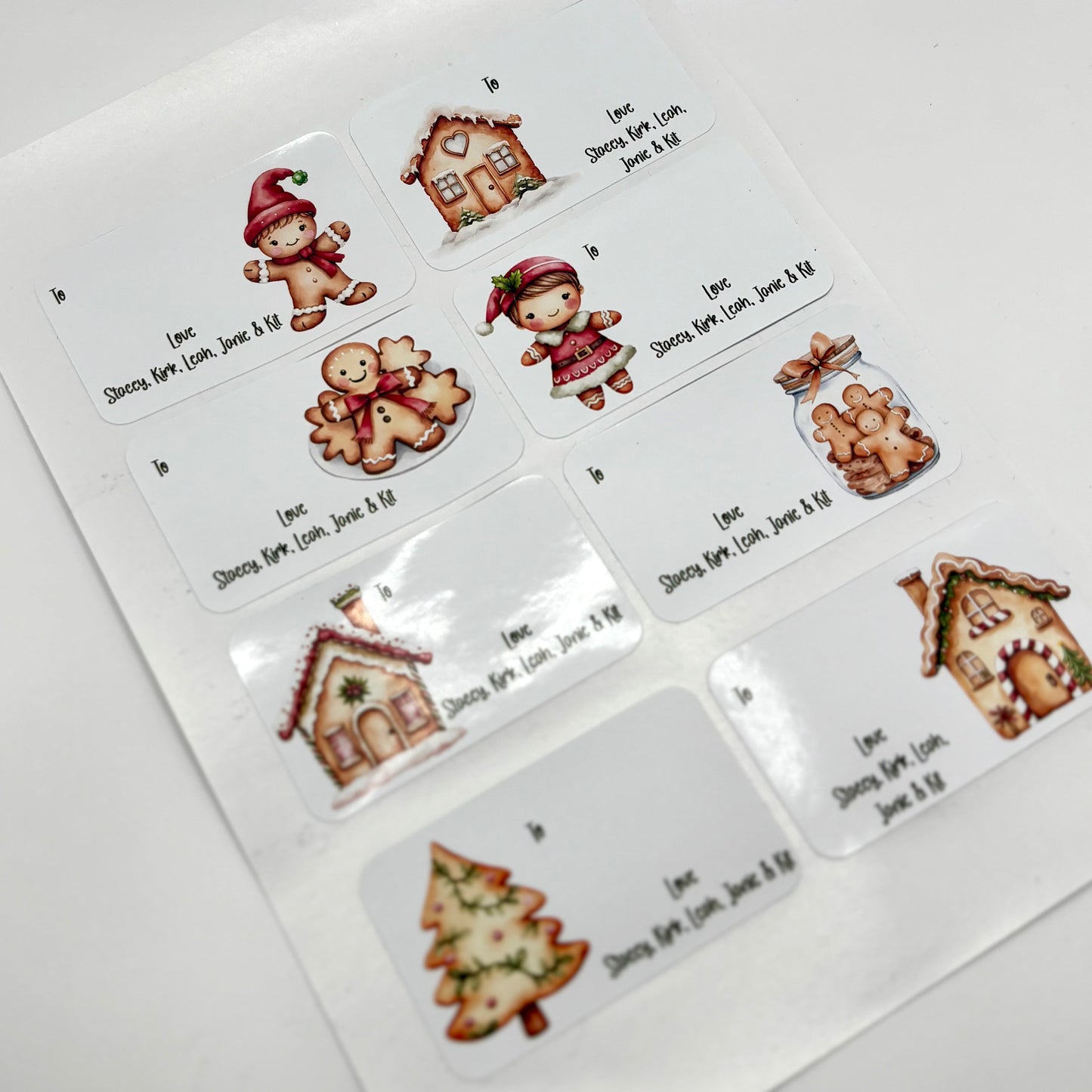 Gingerbread Family | Christmas Present Labels | Group Stickers | Easy Packing