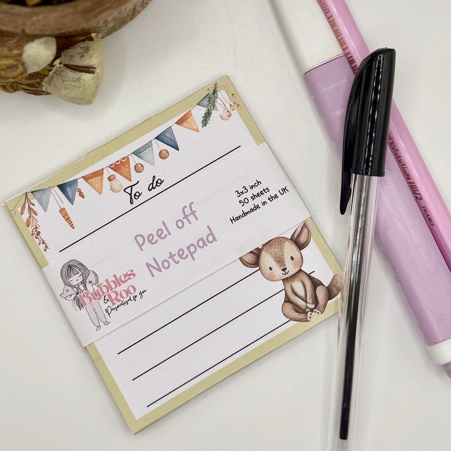 Bunting To Do | 3x3inch note pad | Notes | Stationary