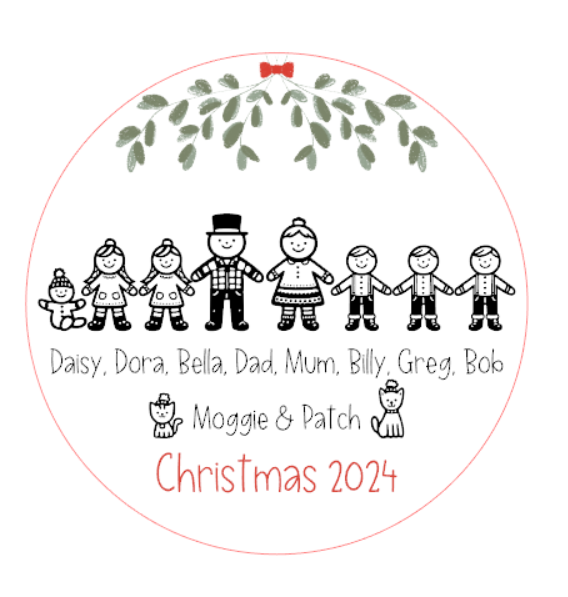 Gingerbread Family Ceramic Christmas Ornament