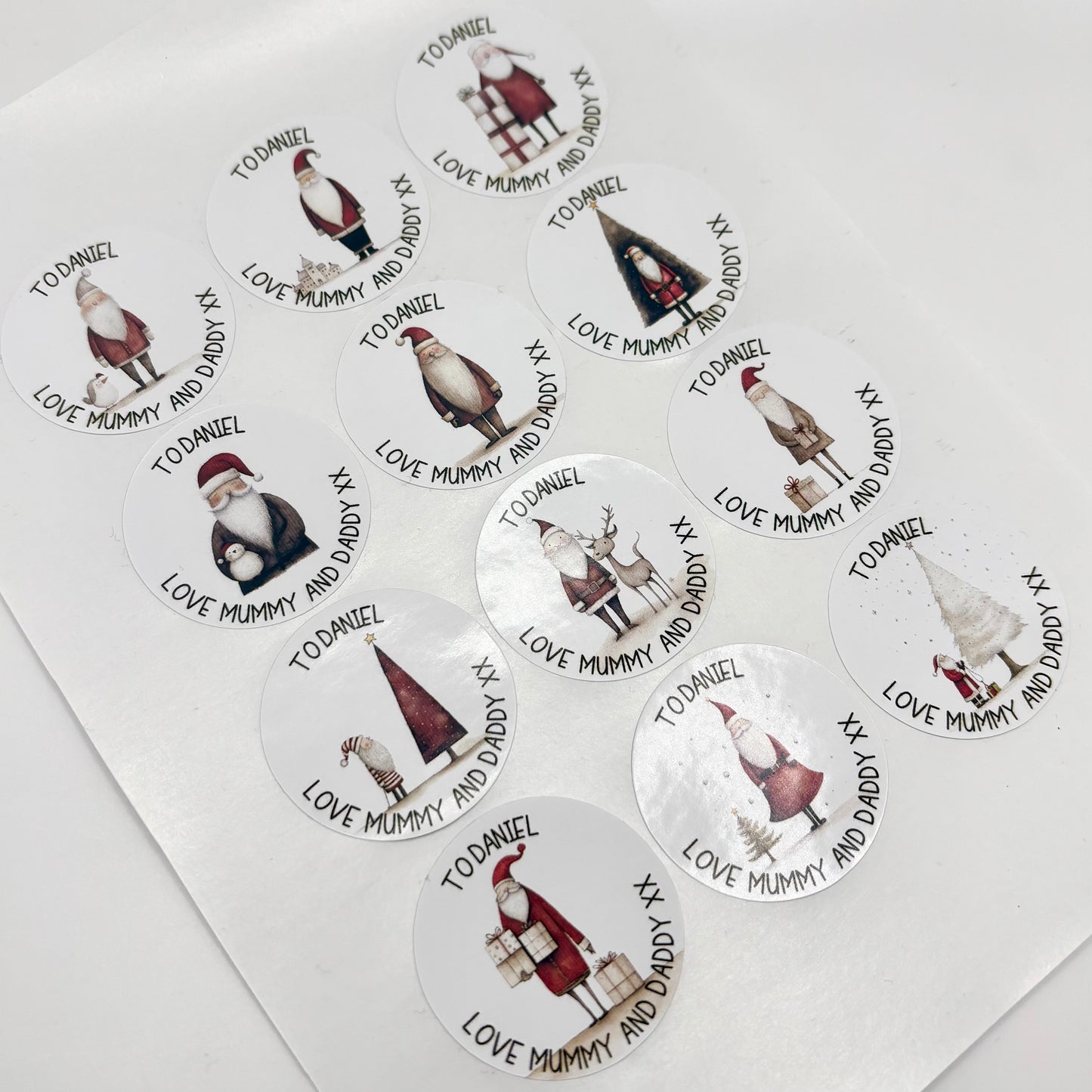 All the Santas | Christmas Present Labels | Name Stickers | Easy Packing