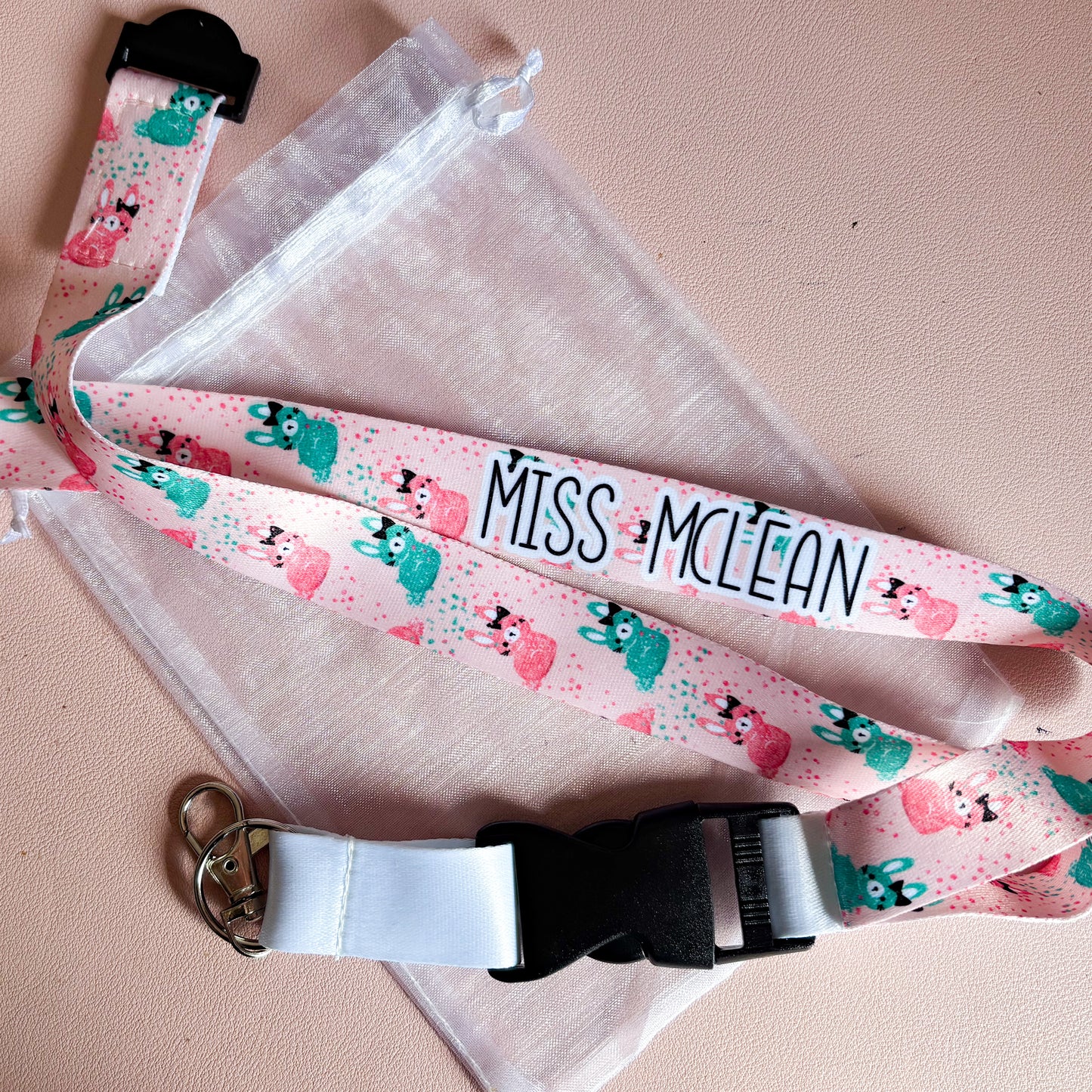 Personalised Lanyard with detachable clip and safety neck release