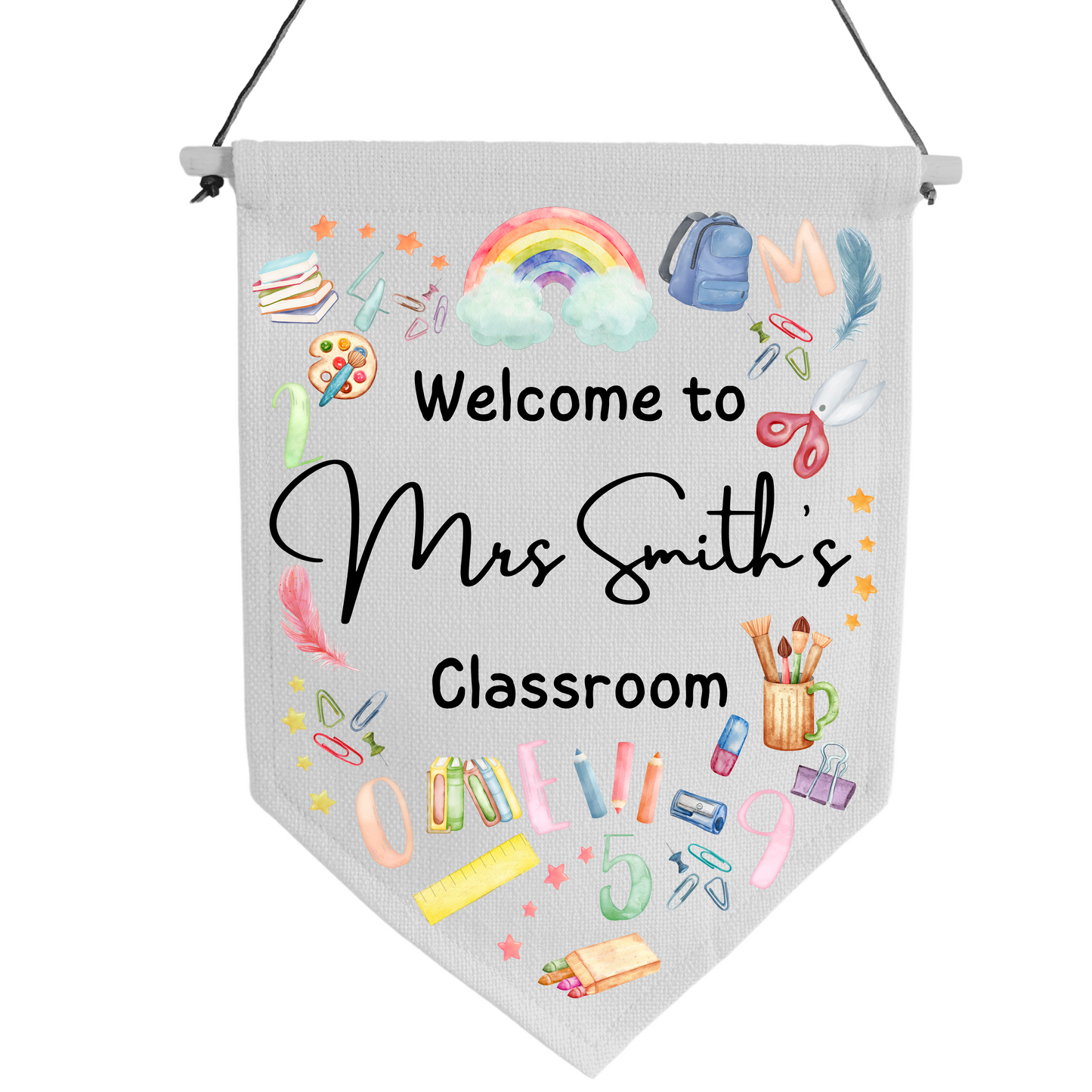 Teacher Classroom Hanging Flag Personalised Gift
