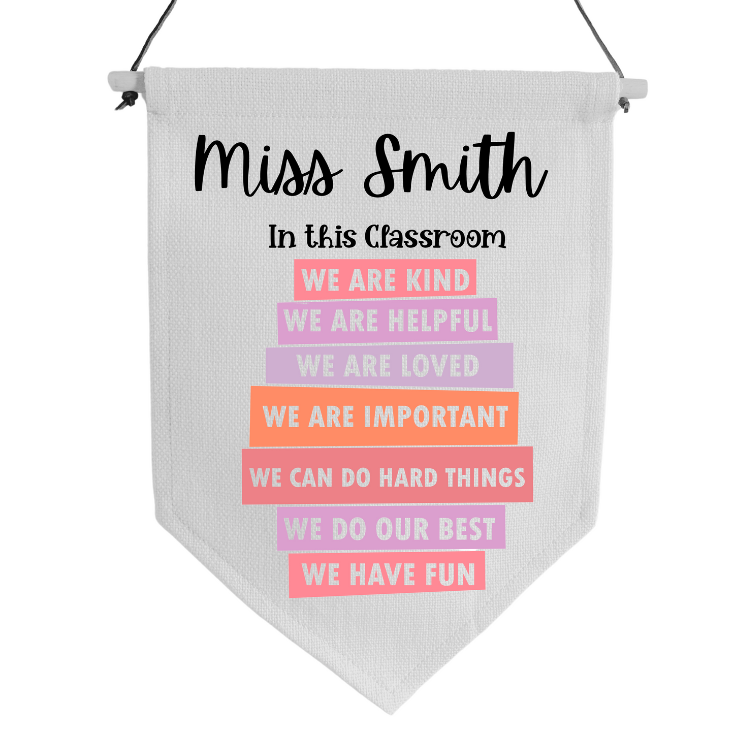Teacher Classroom Hanging Flag Personalised Gift