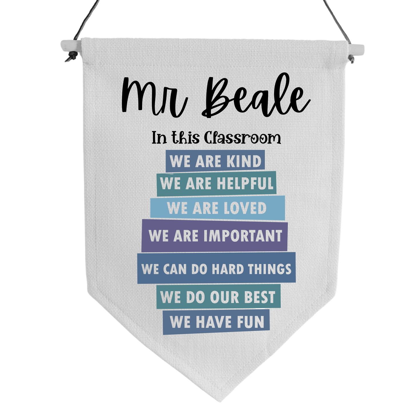 Teacher Classroom Hanging Flag Personalised Gift