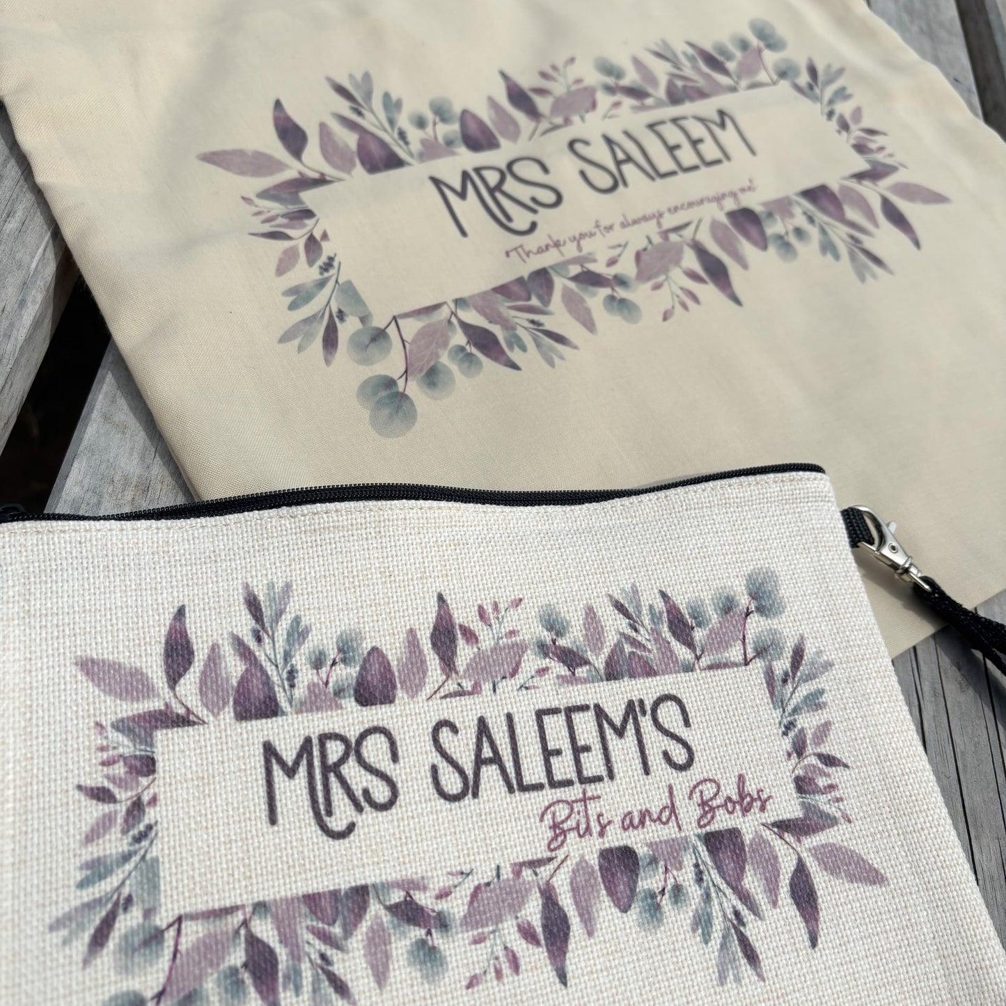 Personalised Linen Pouch