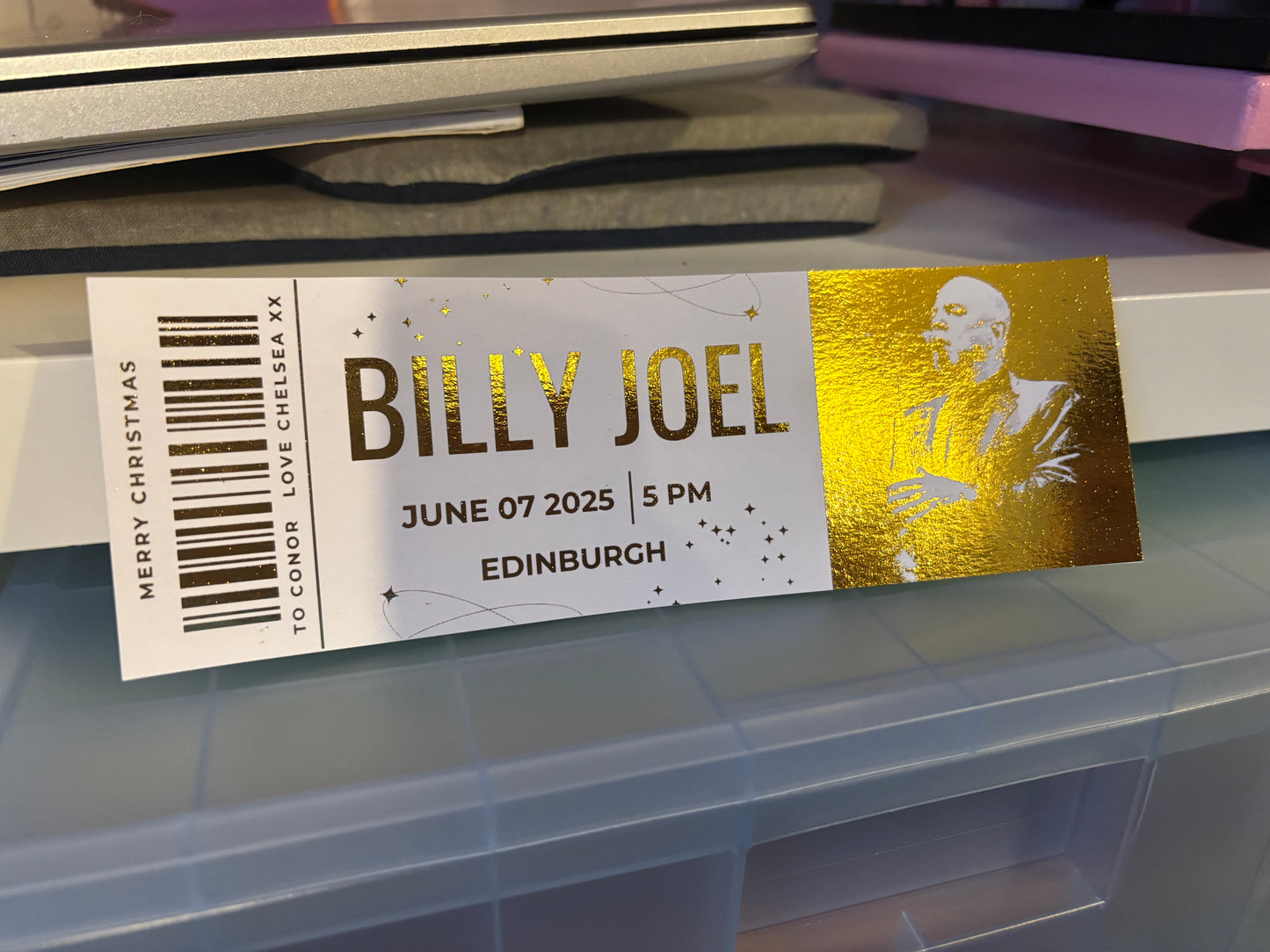 Foiled event ticket
