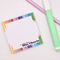 Rainbow pencils | Teacher | Personalised | 3x3inch note pad | Notes | Stationary