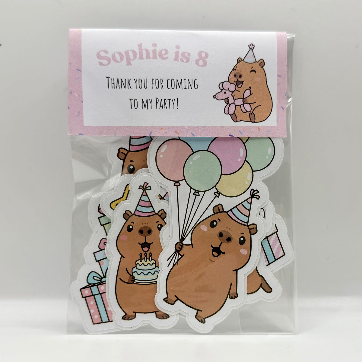 Sticker pack | Party favour | 7 individual stickers | Gift | 4 pack