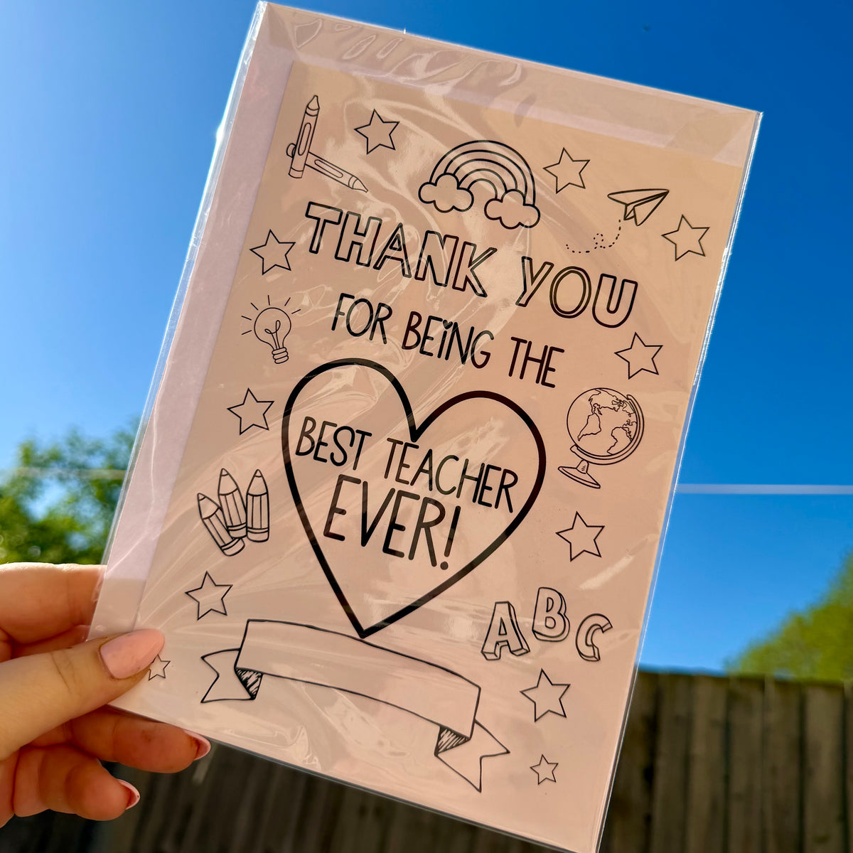 Colour me cards | Teacher card | Thank you | Cards