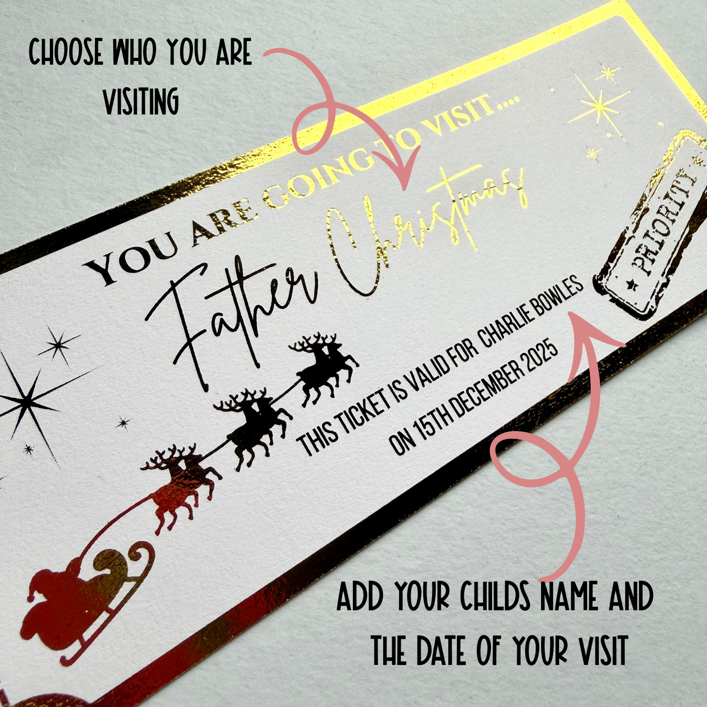 Santa visit ticket | Memories | Souvenir | Foil