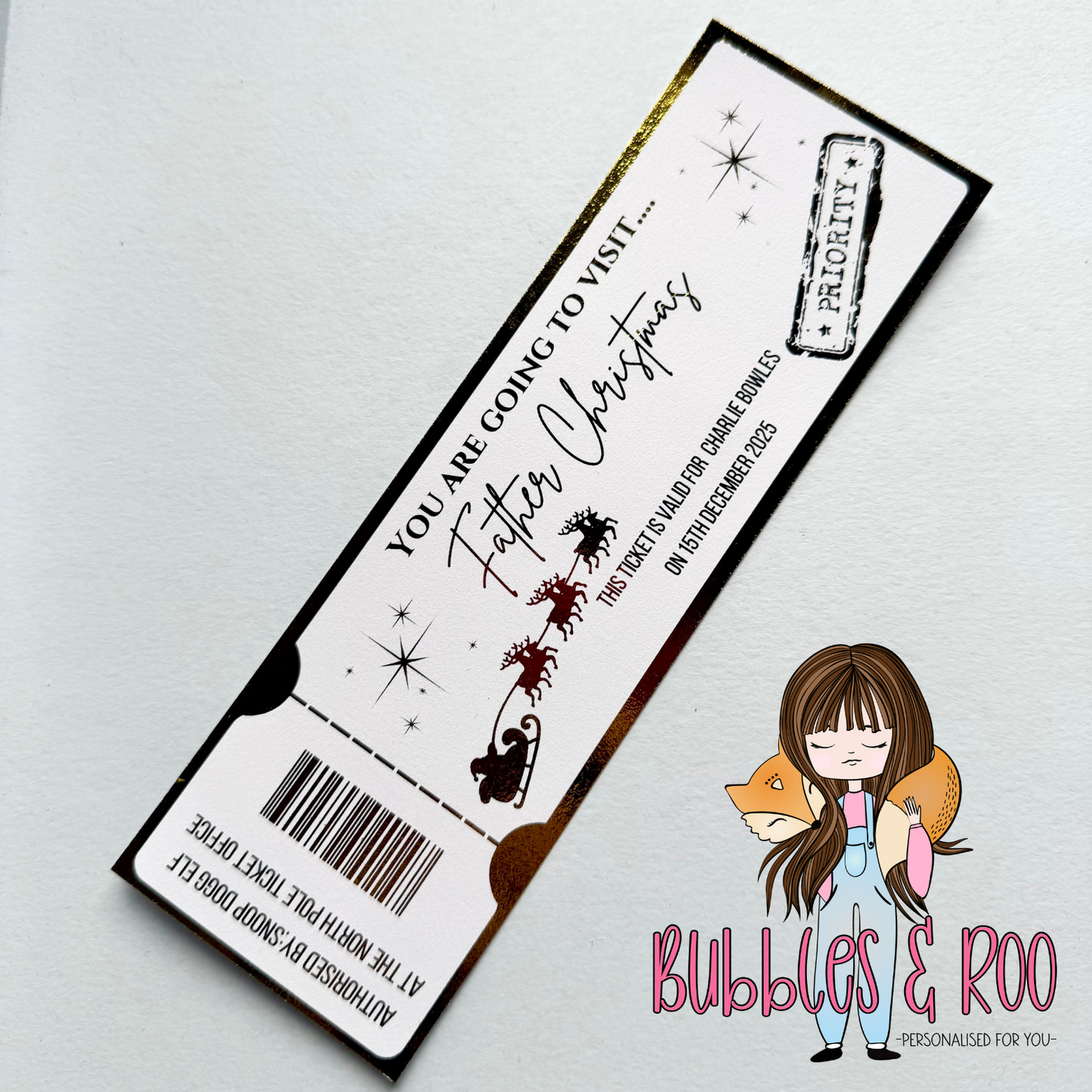 Santa visit ticket | Memories | Souvenir | Foil