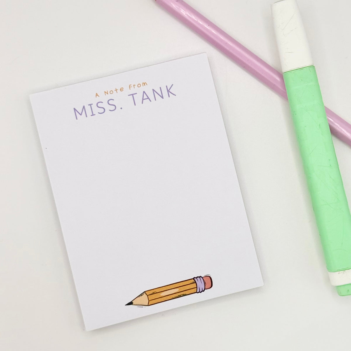 Pencil note | Teacher | Personalised | 3x4 inch note pad | Notes | Stationary