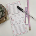 Triple to do list | Bows | 3x7inch note pad | Notes | Stationary