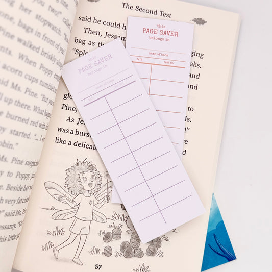 Page saver | Bookmarks | 2x5inch note pad | Notes | Stationary