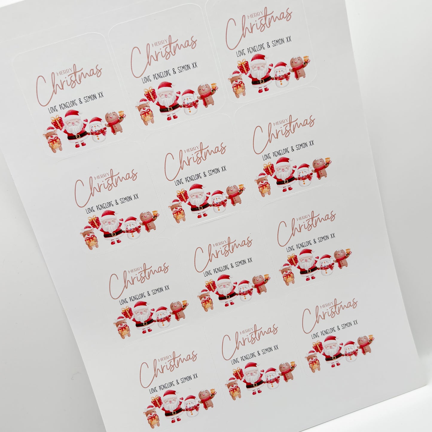 Santa & Friends Family Christmas Stickers