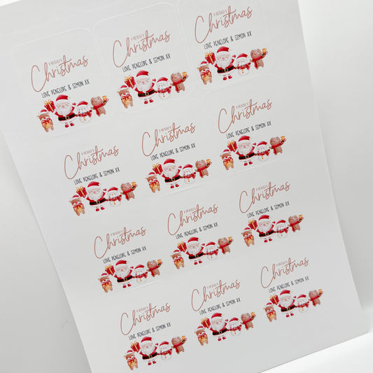 Santa & Friends Family Christmas Stickers