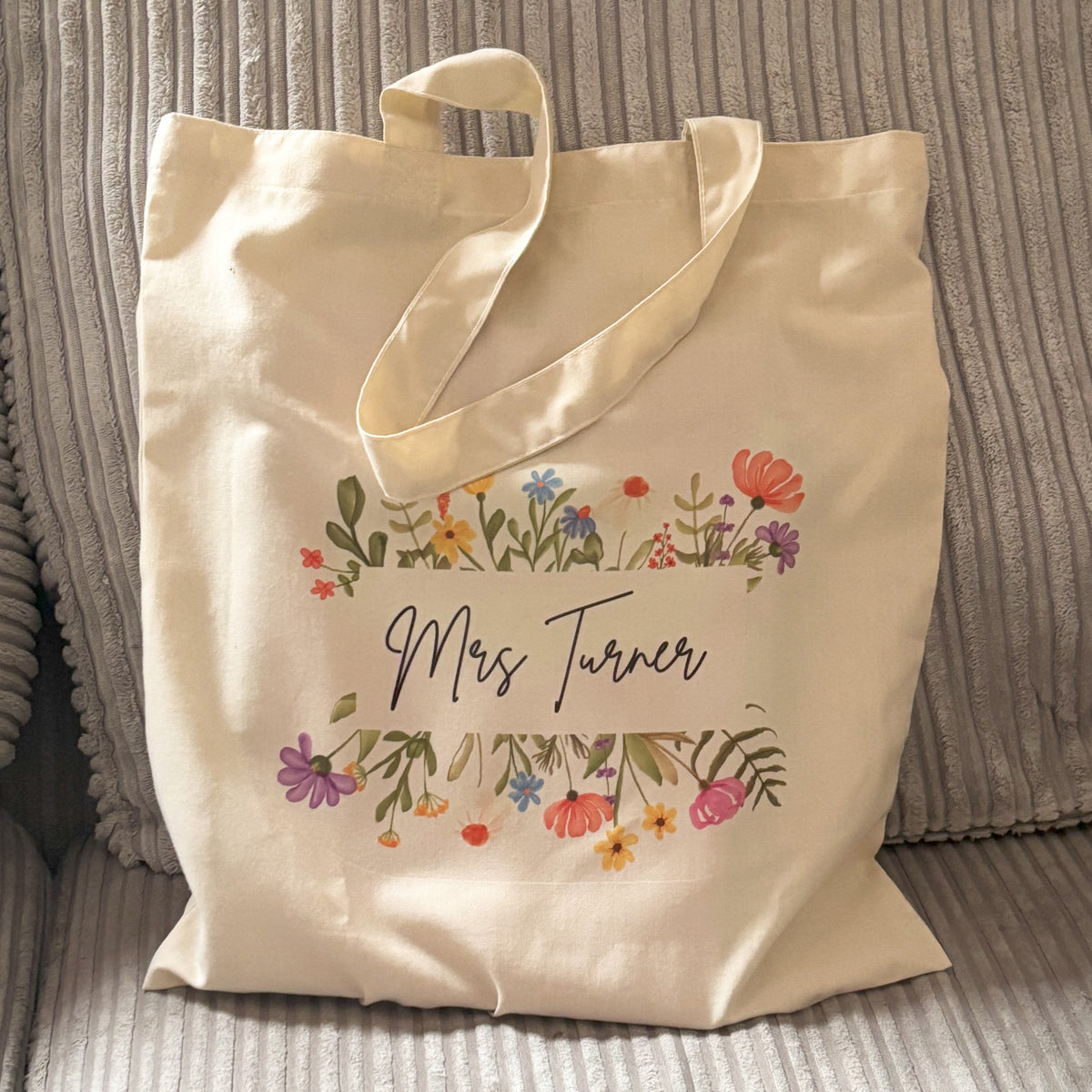 Tote Bag | Floral | Personalised | Gift | Teacher Gift