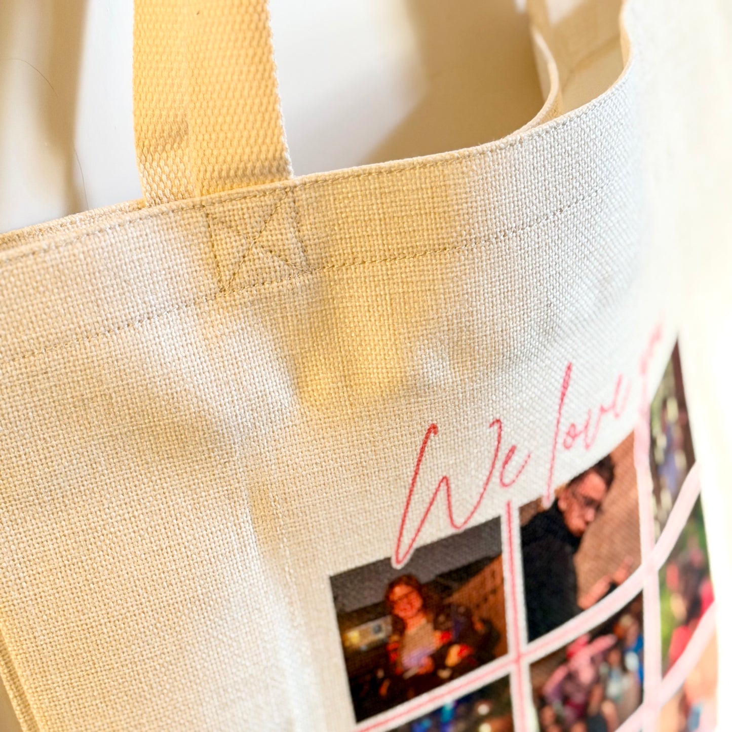 Linen tote bag | Shopping bag | Personalised | Photos