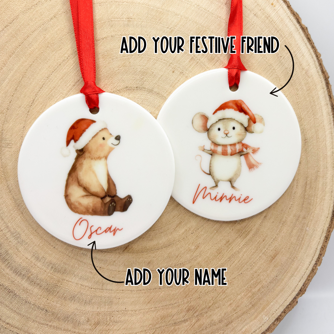 Festive friend ceramic name decoration