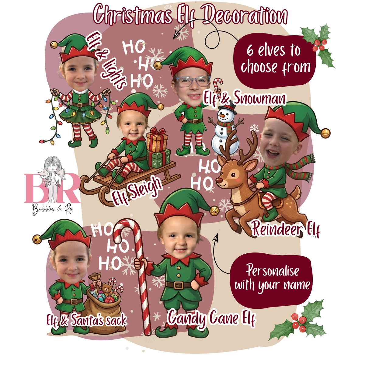 Elf-Yourself | Ceramic | Christmas Ornament | Personalised | Holiday gift | Photo