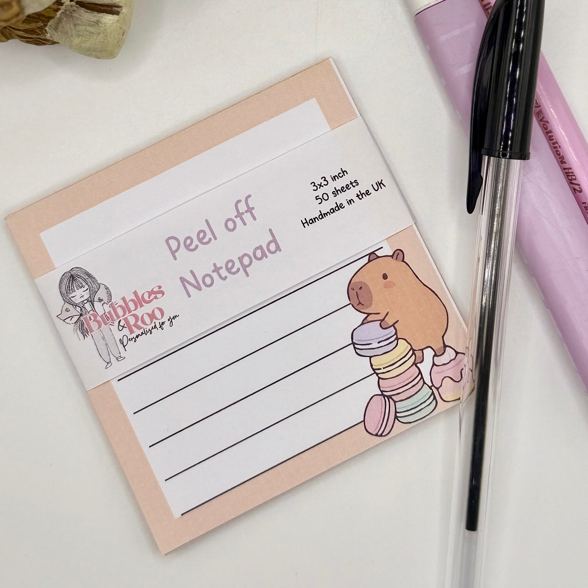 Capybara | 3x3inch note pad | Notes | Stationary