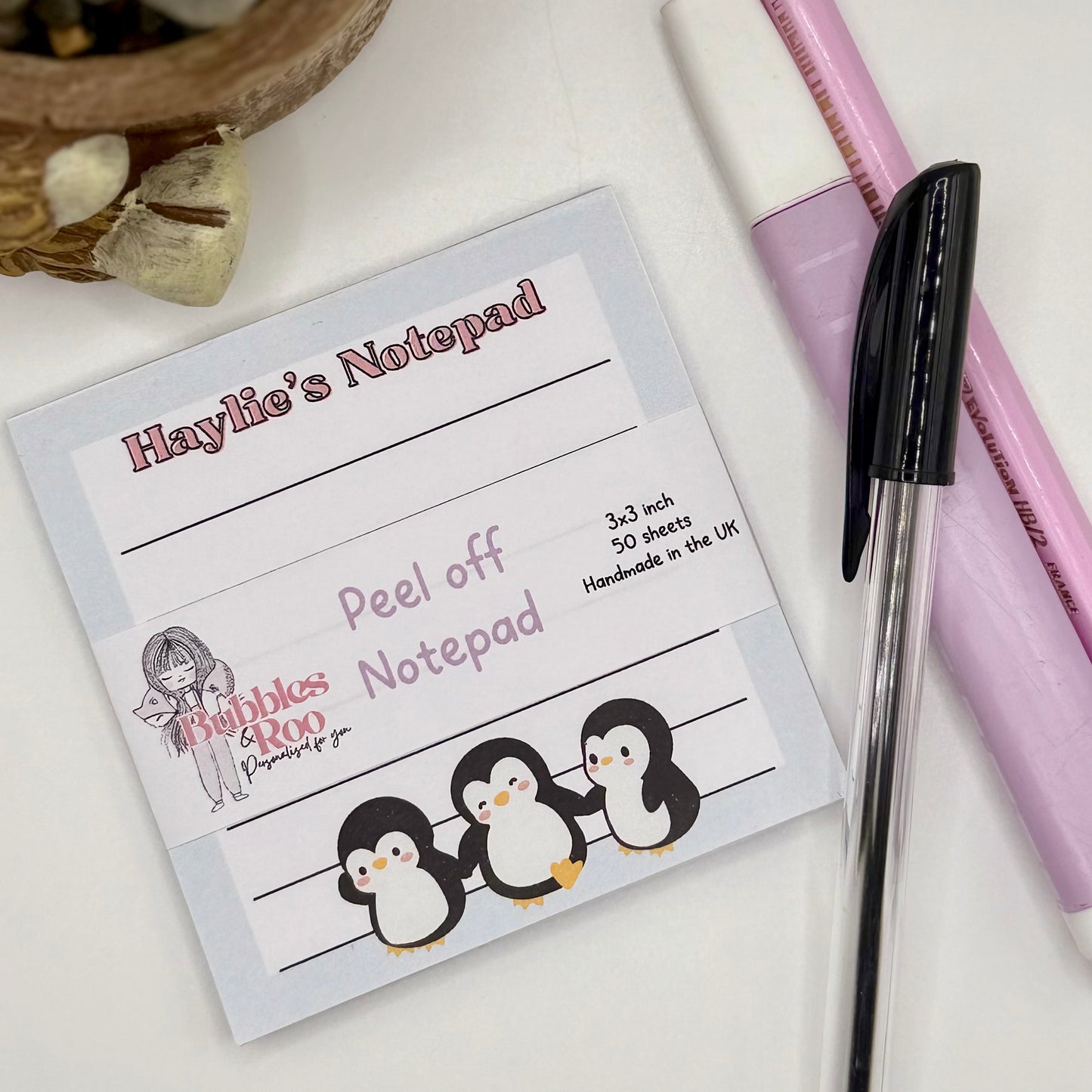 Penguins | 3x3inch note pad | Notes | Stationary