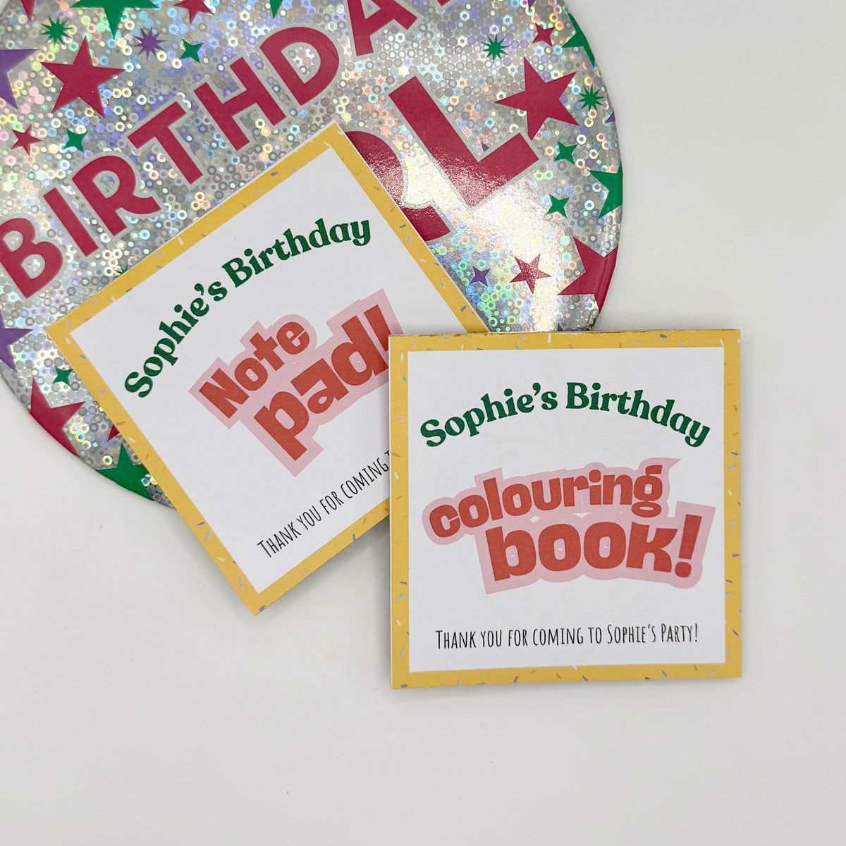 Party Favour | 4 pack | 3x3 inch note pad | 25 pages  | Party bag