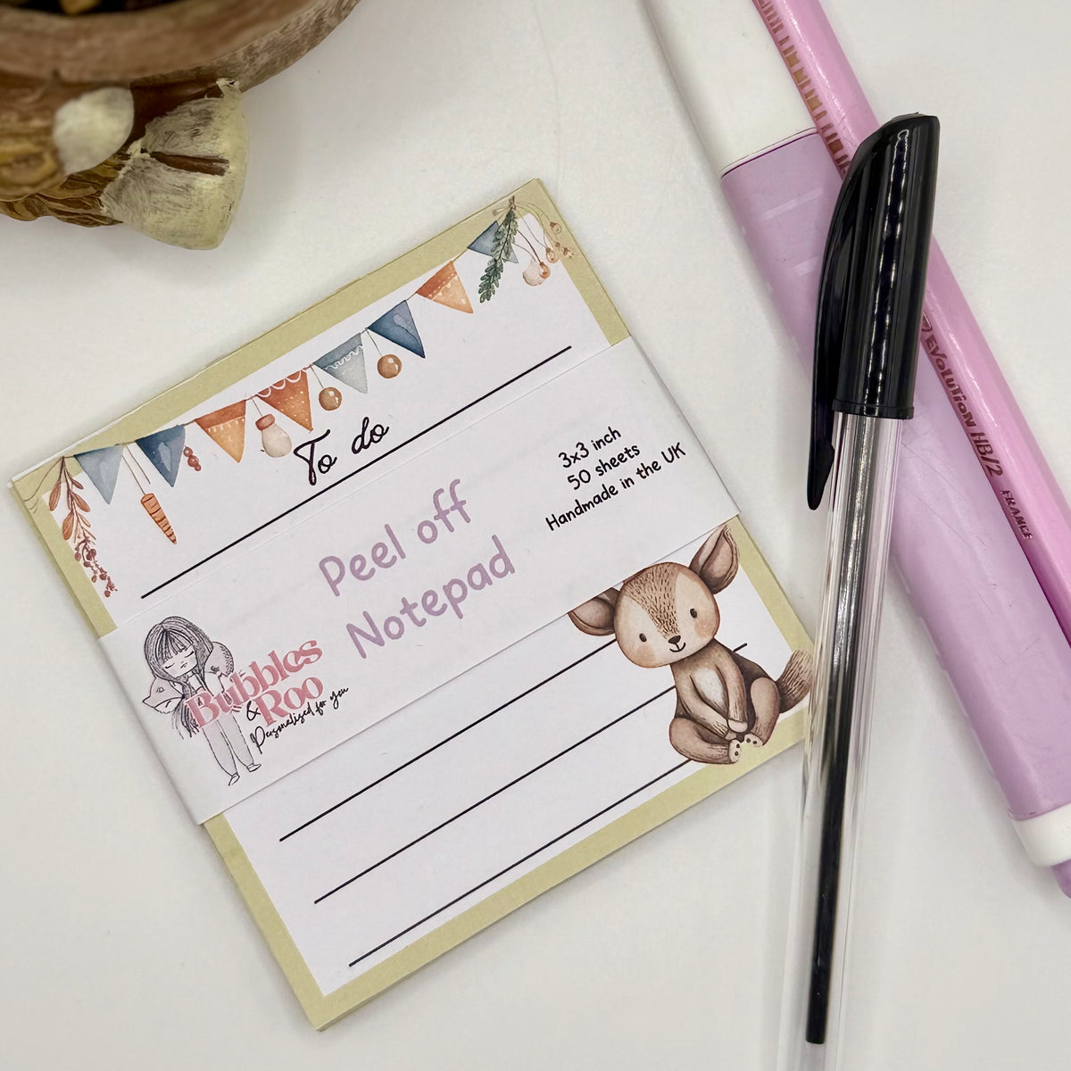 Bunting To Do | 3x3inch note pad | Notes | Stationary