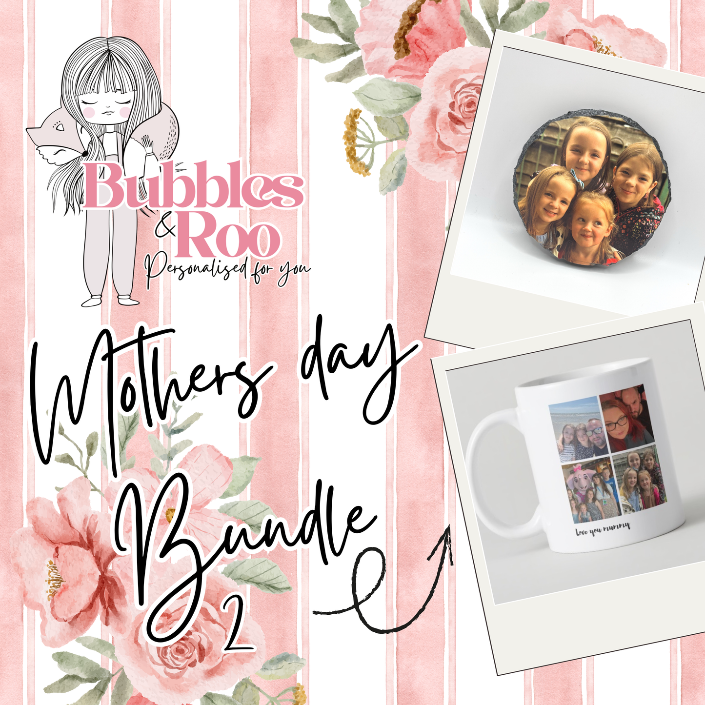 Mothers Day Bundle 2 | Slate coaster | Mug | Gift idea | Photo collage