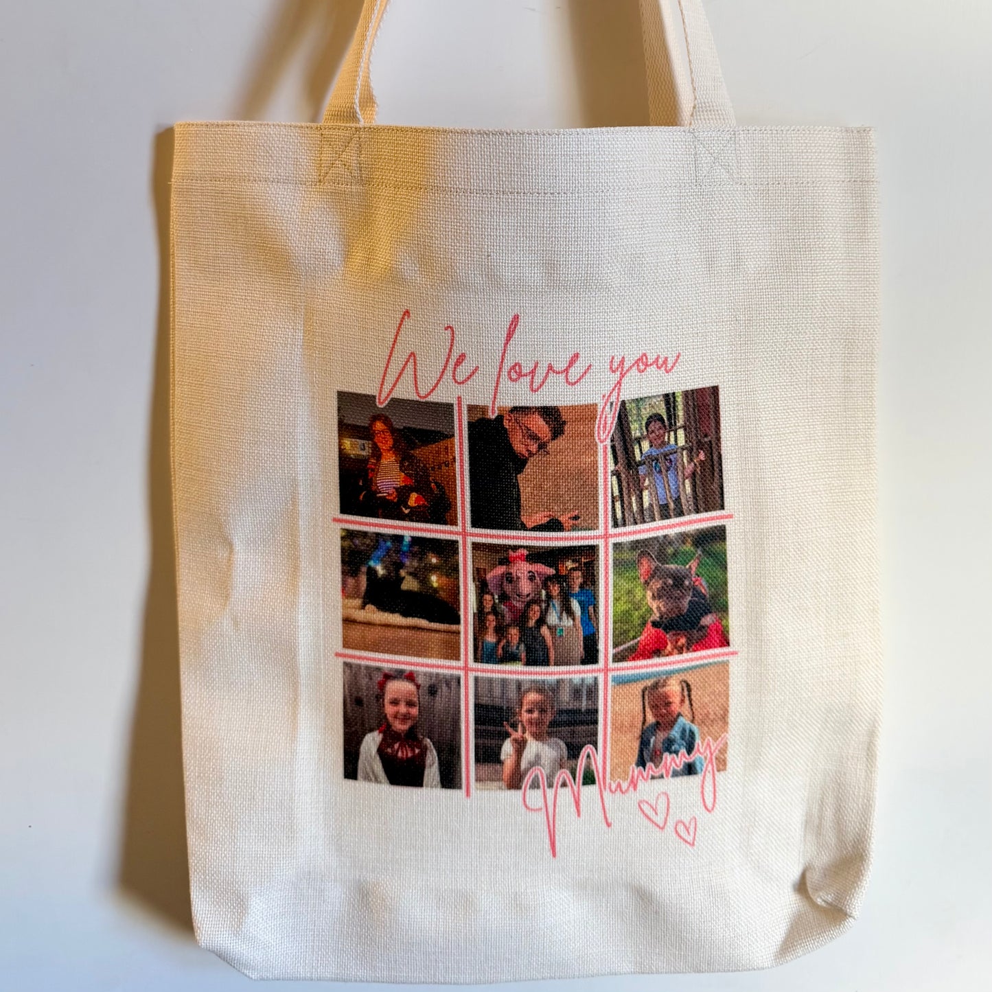 Linen tote bag | Shopping bag | Personalised | Photos