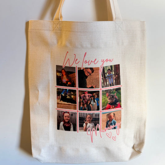 Linen tote bag | Shopping bag | Personalised | Photos