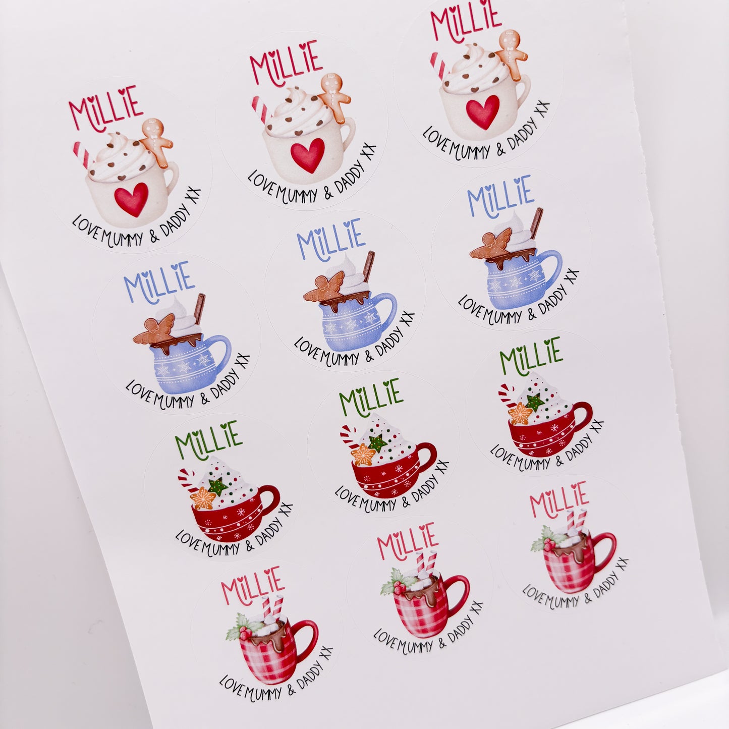 Hot chocolate Christmas Stickers