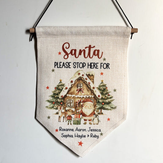 Santa stop here banner.