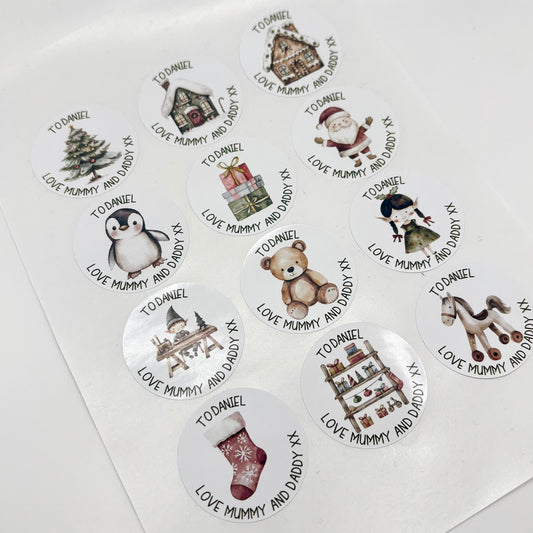 Santa's Workshop | Christmas Present Labels | Name Stickers | Easy Packing