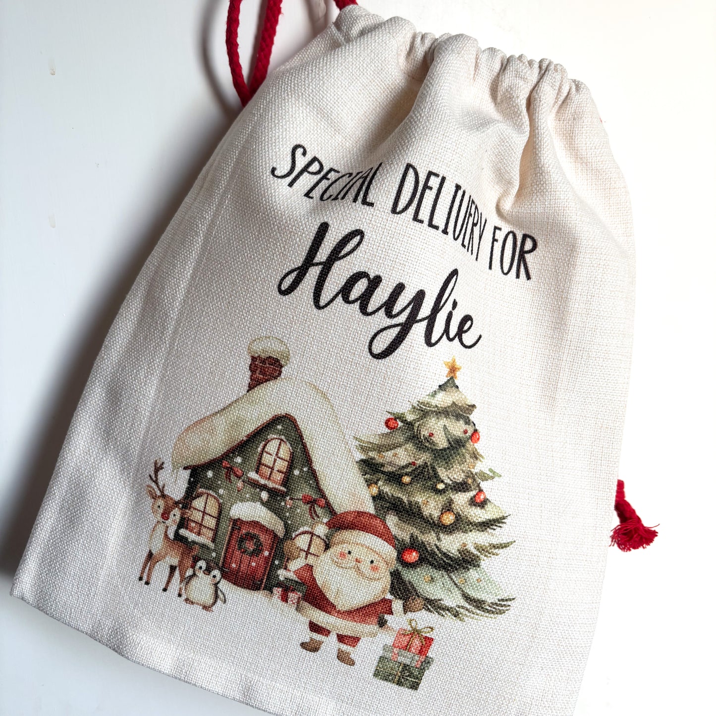 Linen Santa sack -small