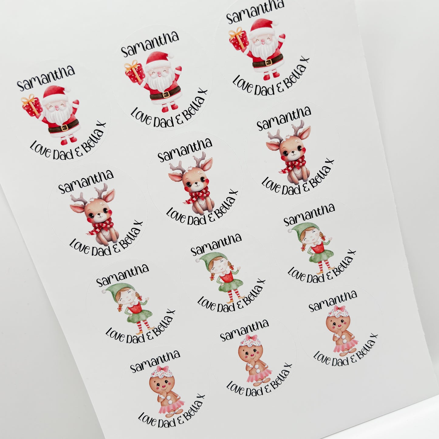 Santa & friends Christmas stickers