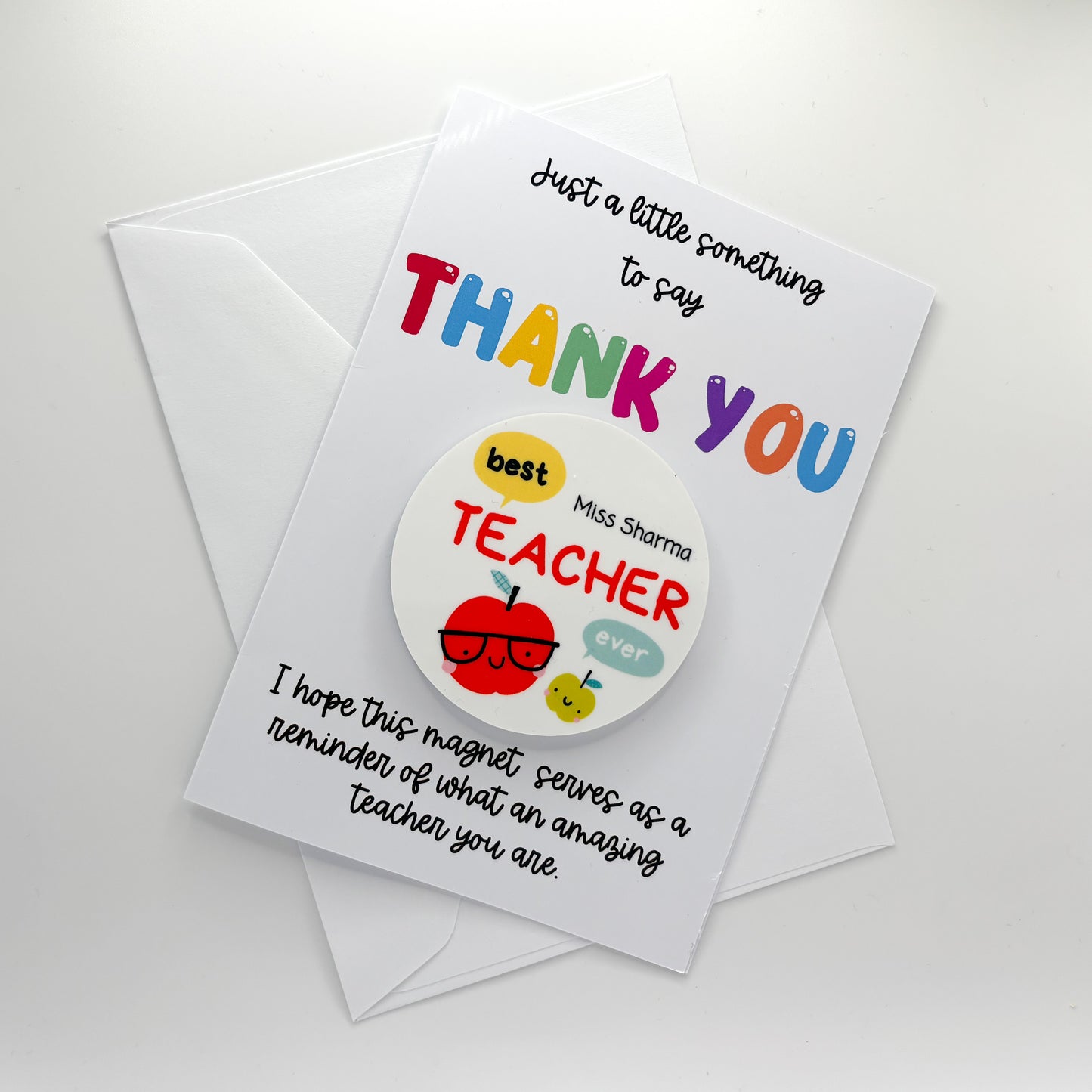 Teacher magnet card