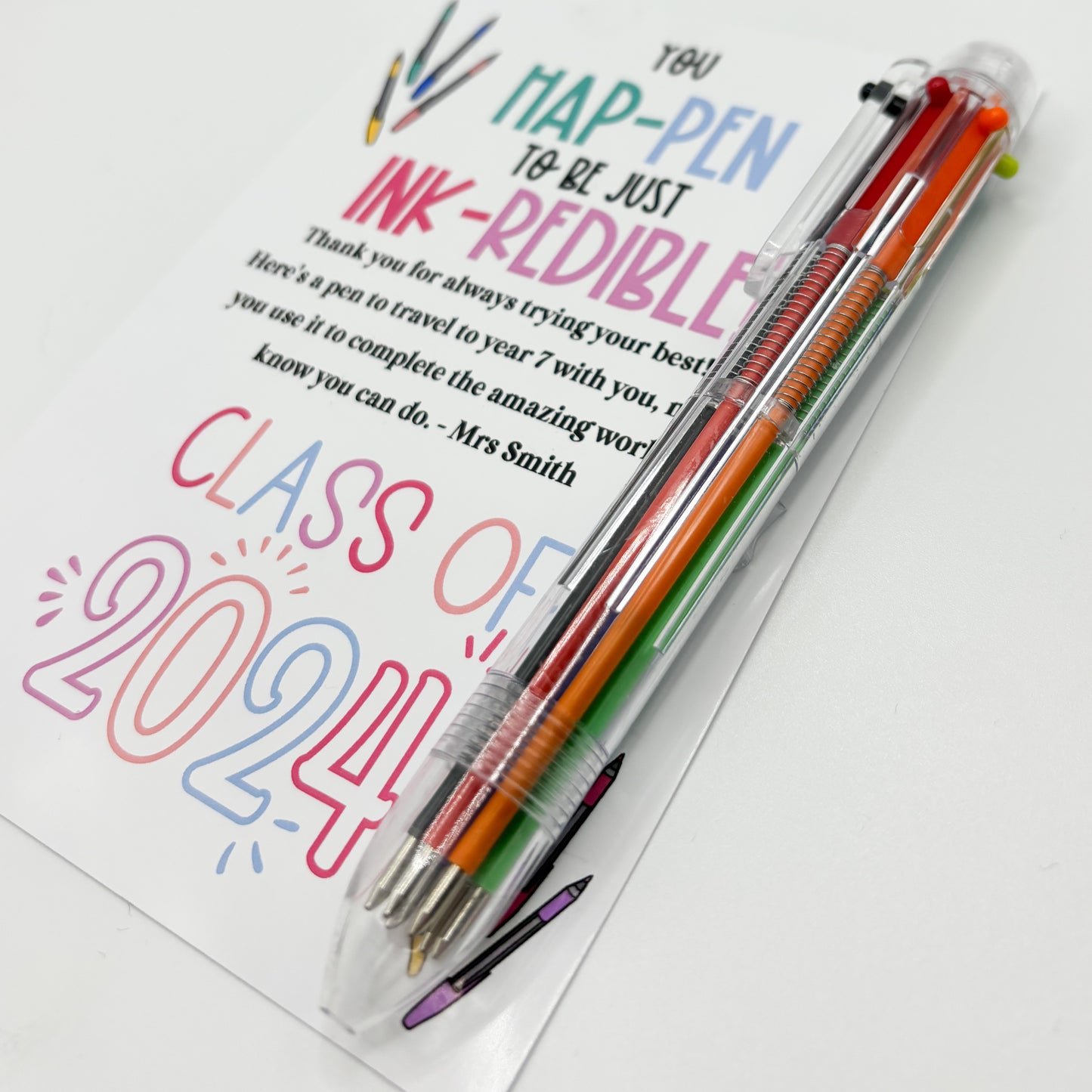 Class of 2024 teacher gift with pen.