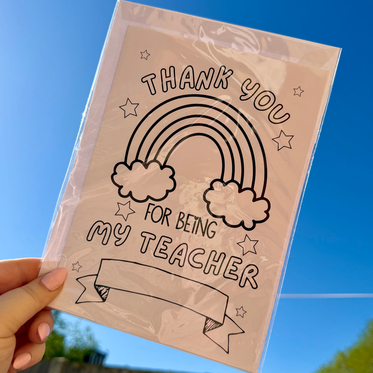 Colour me cards | Teacher card | Thank you | Cards