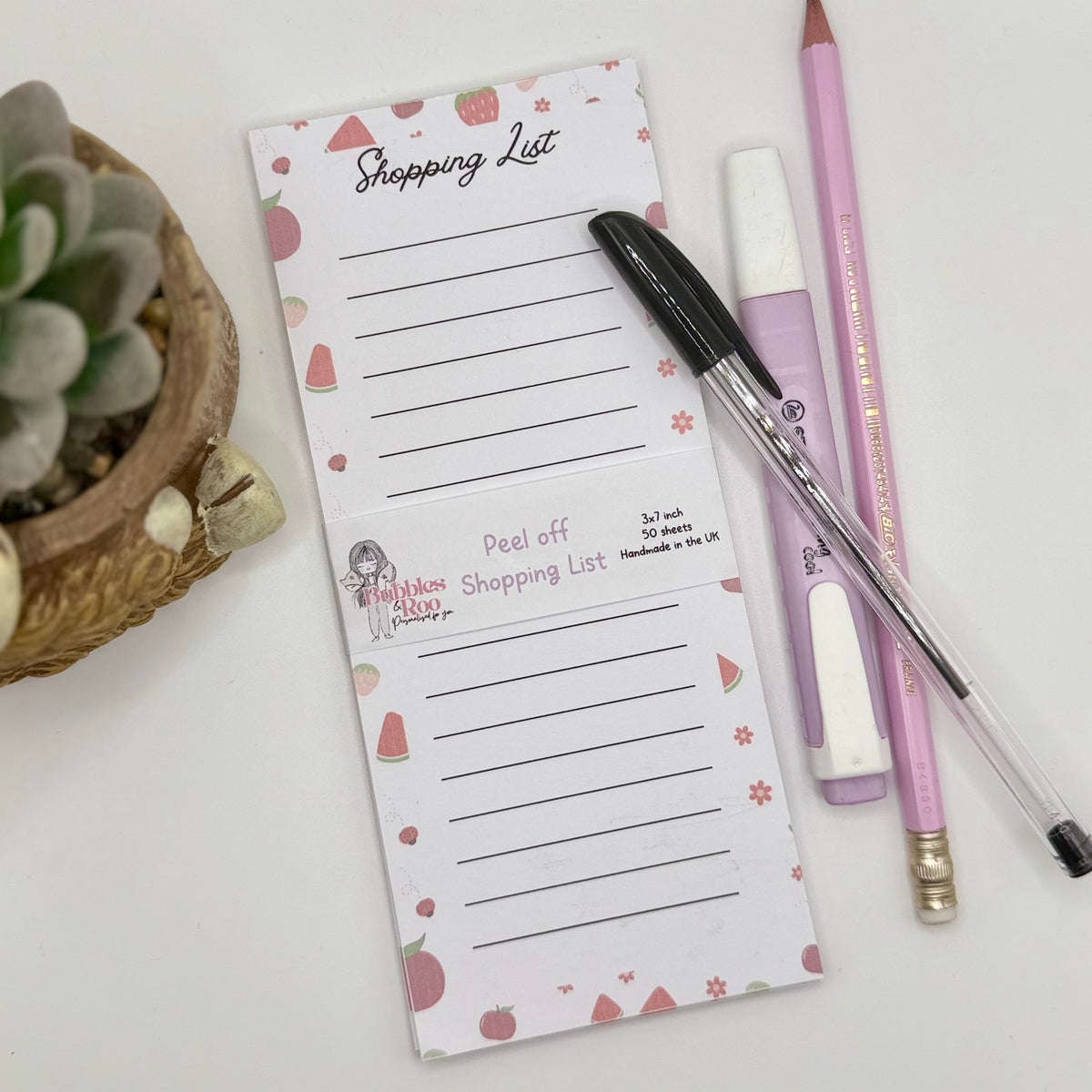 Shopping list | Summer Fruits | 3x7inch note pad | Notes | Stationary