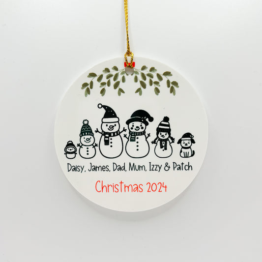 Snowman Family Christmas Decoration