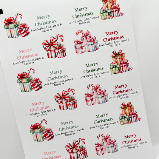 Gifts Family Christmas Stickers