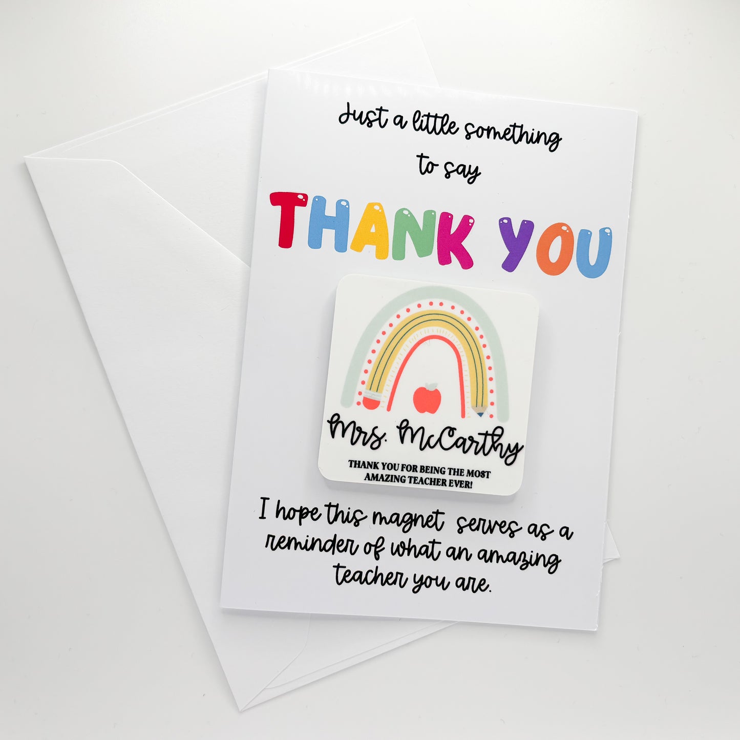 Teacher magnet card