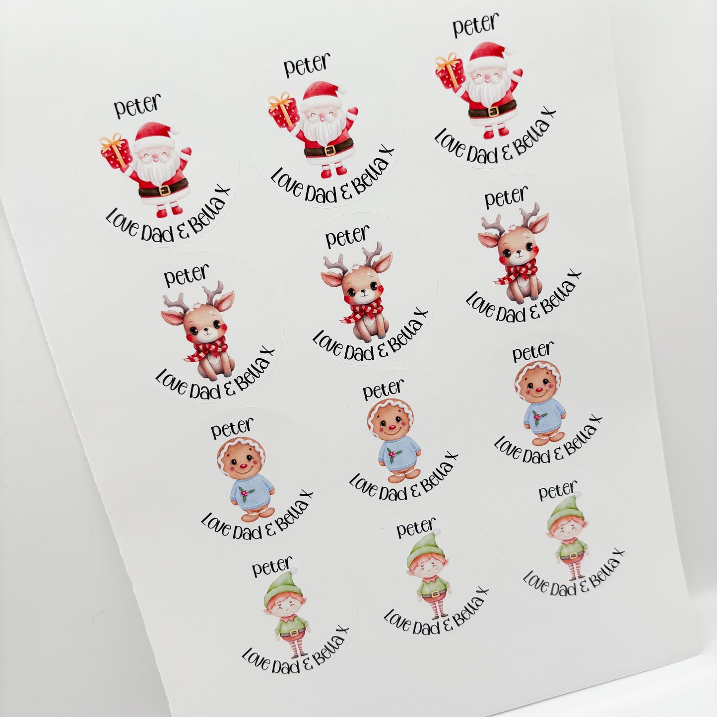 Santa & friends Christmas stickers