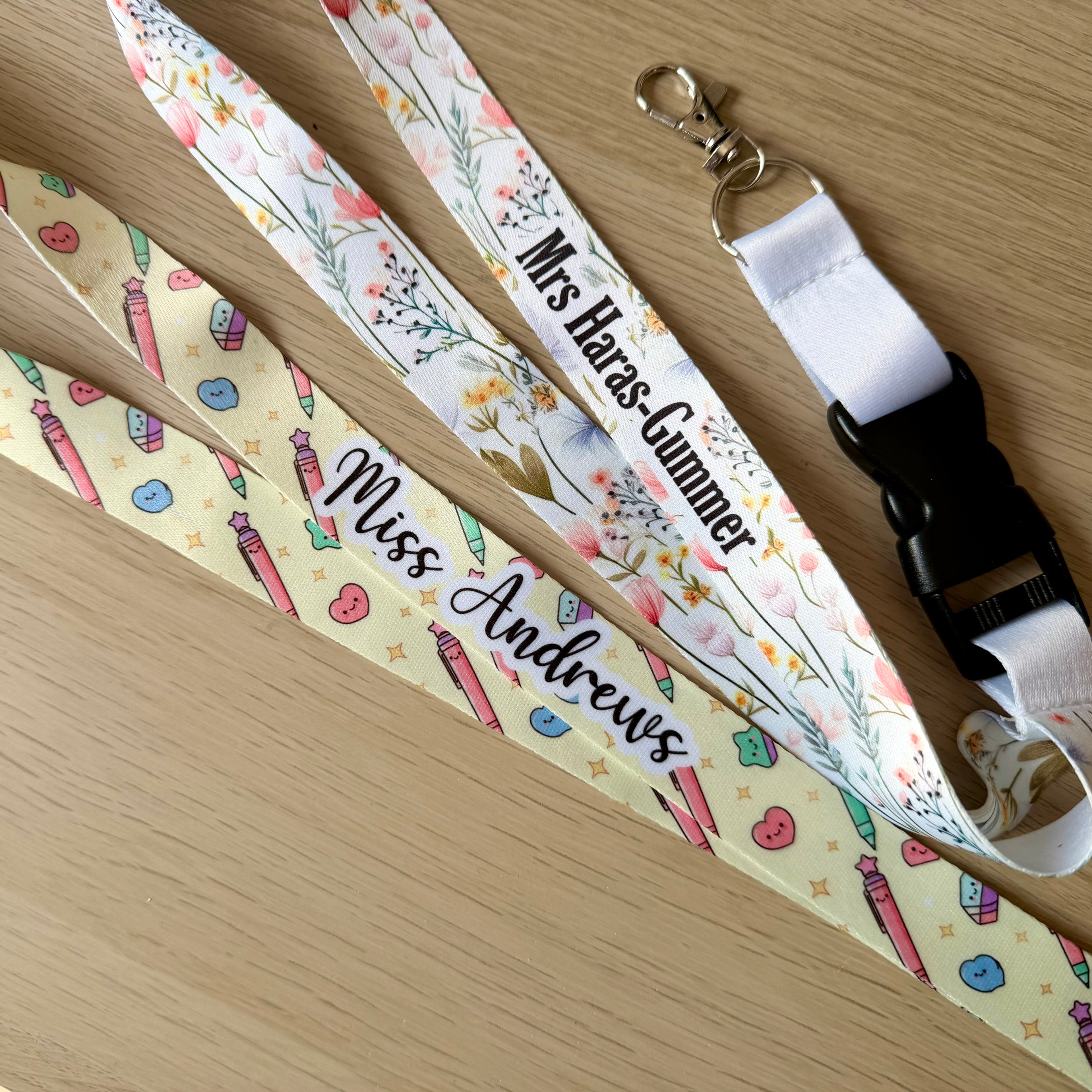 Personalised Lanyard | Detachable clip | safety neck release | Teacher gift